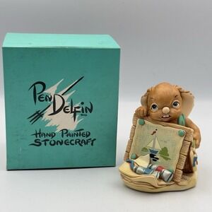 Vintage Pendelfin BUNNY Rabbit Figurine Angelo Handpainted In England JWH Artist